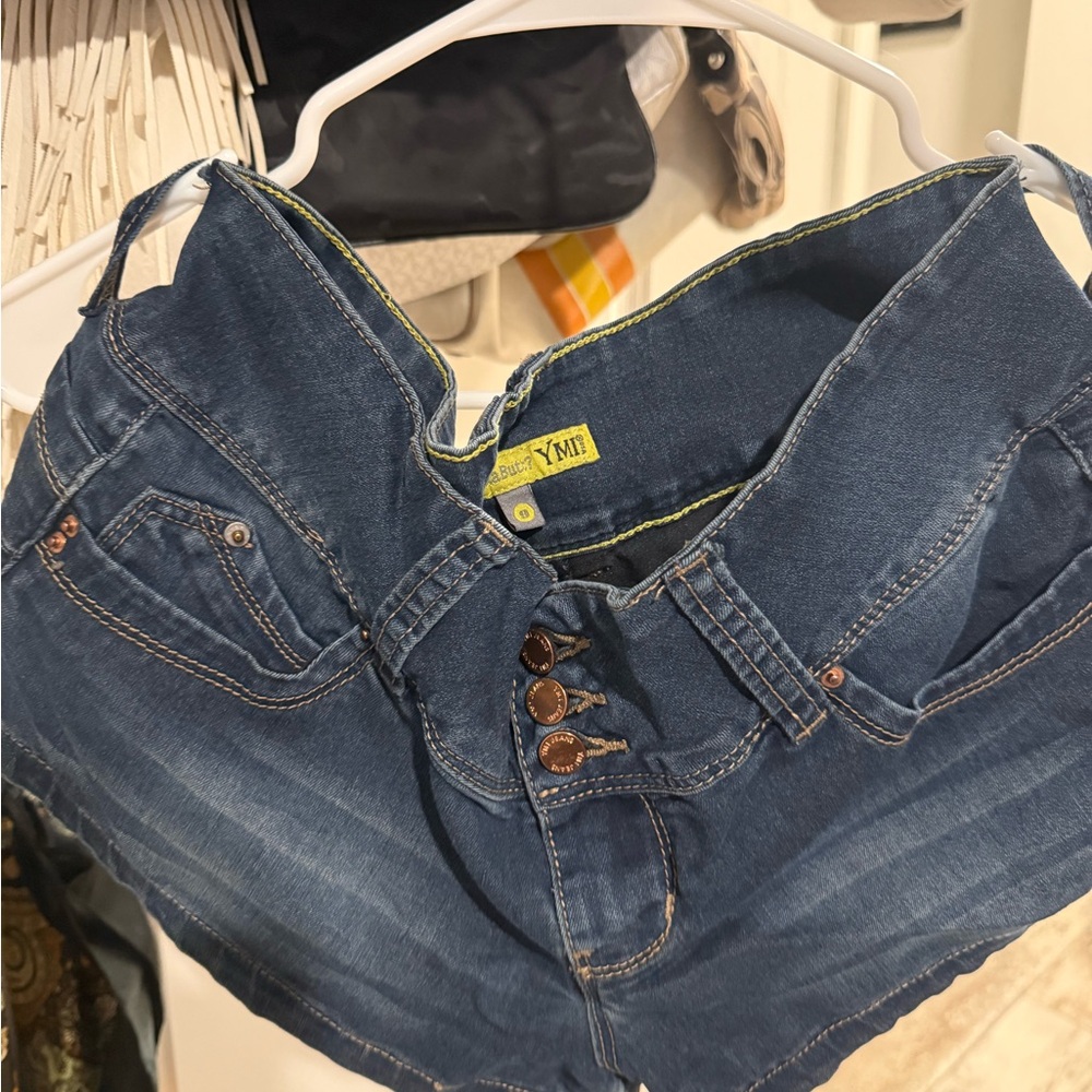 YMI Women's Dark Blue Denim Shorts